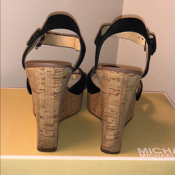 Michael Kors Suede Wedges with cork wedge heel. - Picture 2 of 5